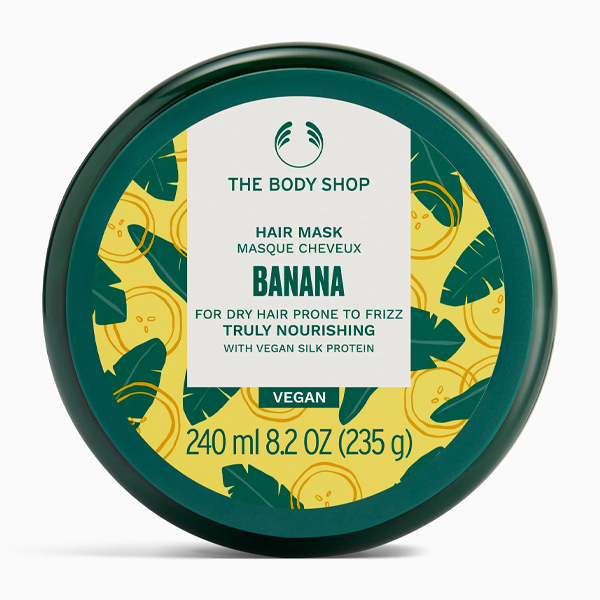 The Body Shop Banana Truly Nourishing Hair Mask, Vegan, For Dry Hair Prone To Frizz, 240ml