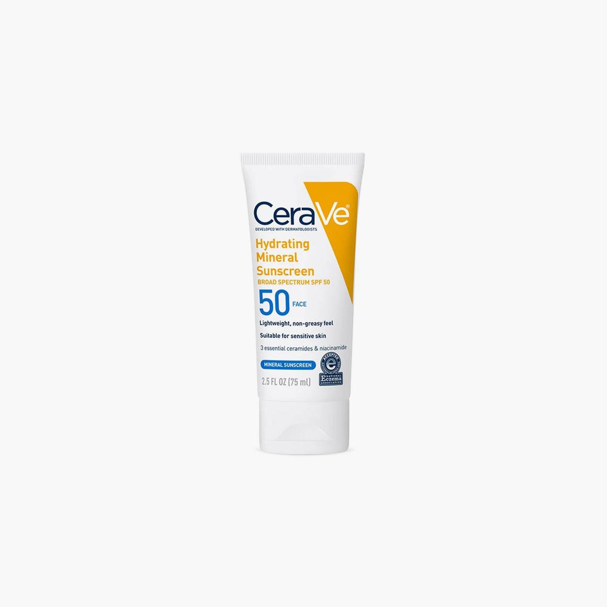 CeraVe Hydrating Mineral Sunscreen SPF50 75 ml – Broad-Spectrum Shield
